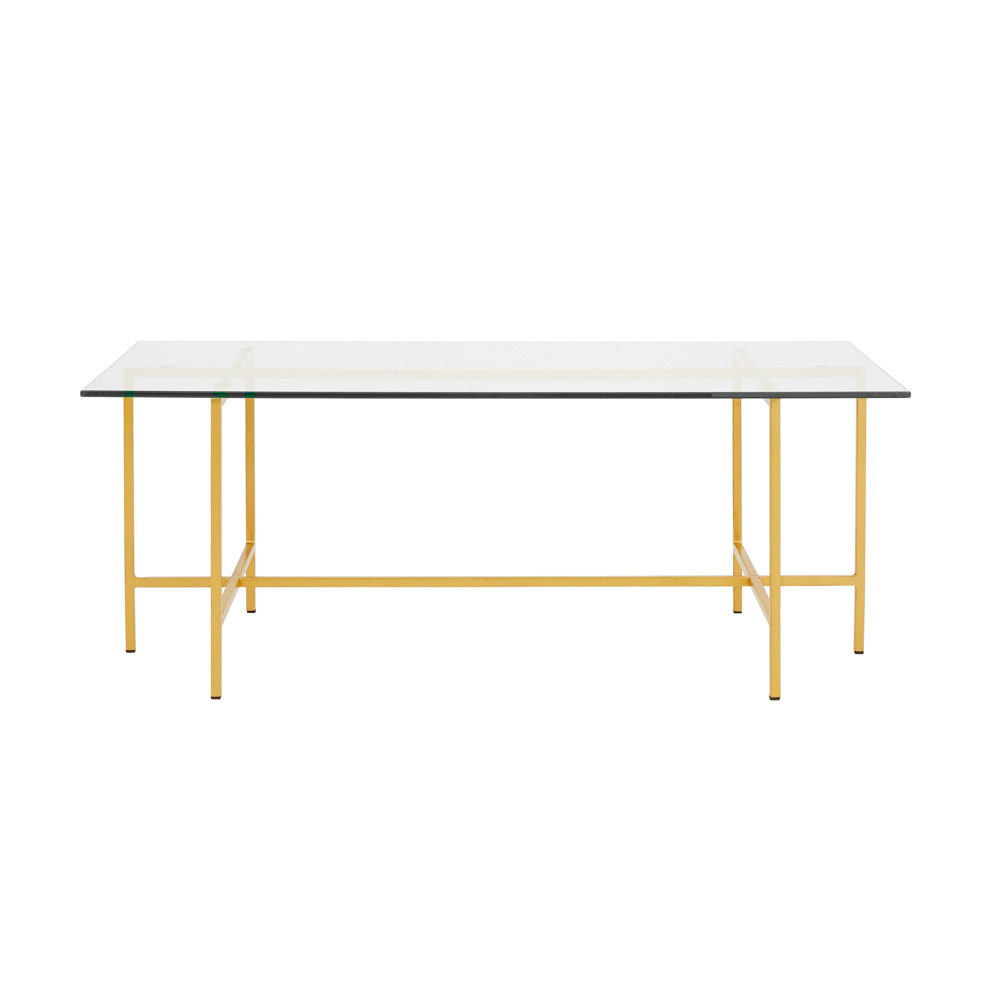 Ida Glass Top Coffee Table: Gold Frame